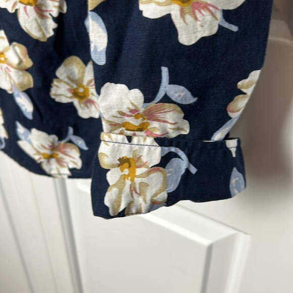 Jack & Jones XL blue yellow floral cotton linen blend men dress shirt NWT! - Picture 6 of 16